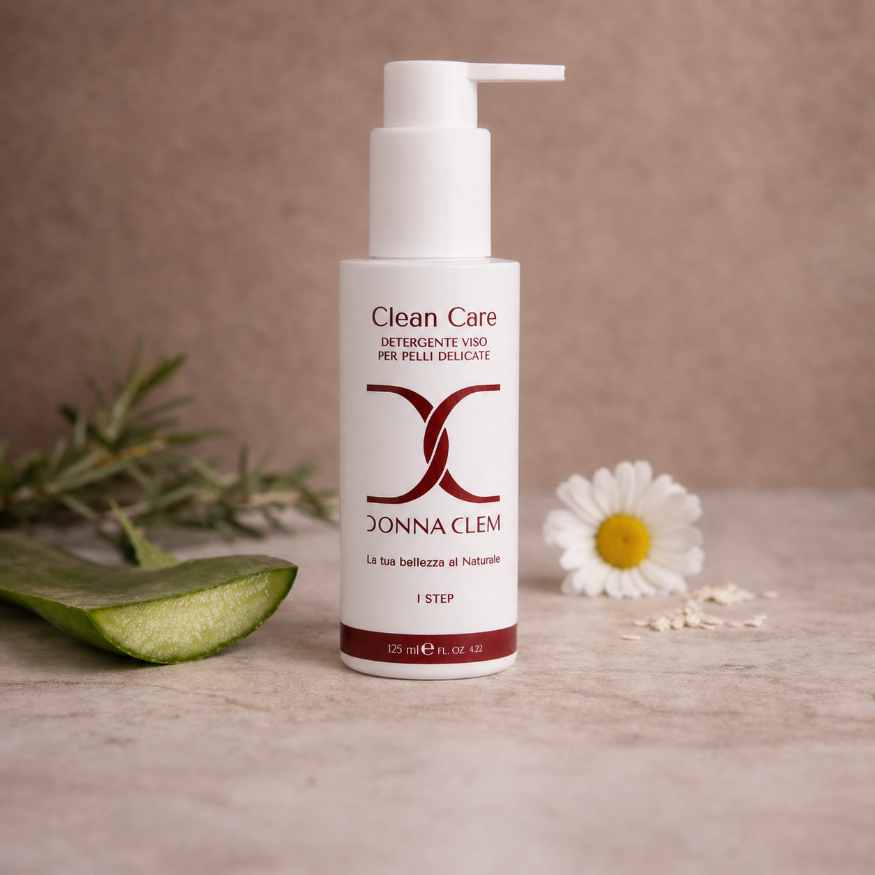 Clean Care – Detergente Viso Delicato all’Aloe Vera 120ml – Donna Clem